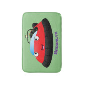 Cute red happy hovercraft cartoon badmat (Voorkant Verticaal)