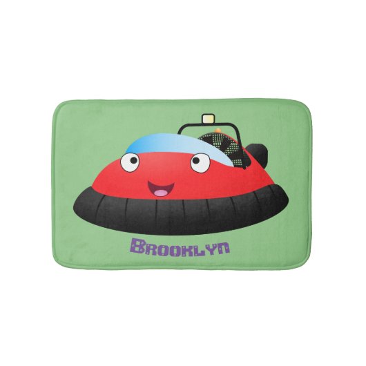 Cute red happy hovercraft cartoon badmat (Voorkant)