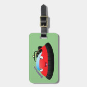 Cute red happy hovercraft cartoon bagagelabel (Voorkant verticaal)