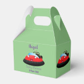 Cute red happy hovercraft cartoon bedankdoosjes (Achterkant)