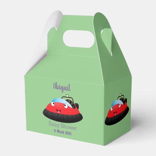 Cute red happy hovercraft cartoon bedankdoosjes (Voorkant Zijde)