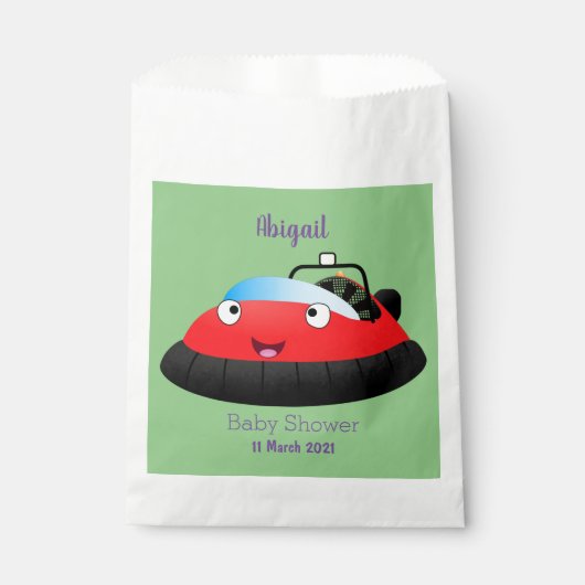 Cute red happy hovercraft cartoon bedankzakje (Voorkant)