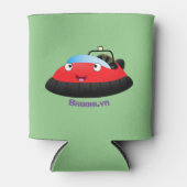 Cute red happy hovercraft cartoon blikjeskoeler (Voorkant)