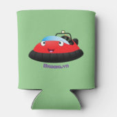 Cute red happy hovercraft cartoon blikjeskoeler (Achterkant)