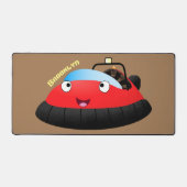 Cute red happy hovercraft cartoon bureaumat (Voorkant)