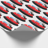 Cute red happy hovercraft cartoon cadeaupapier (Hoek)