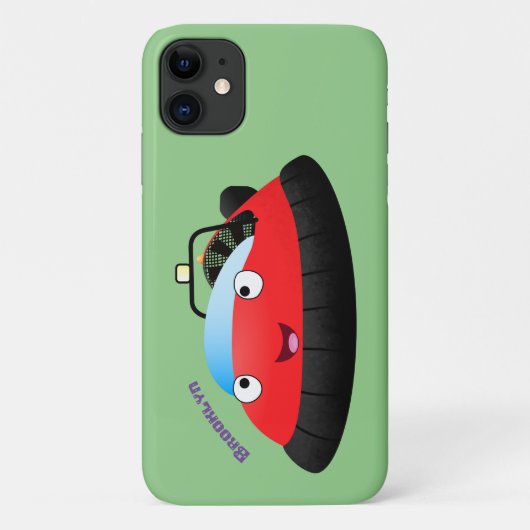 Cute red happy hovercraft cartoon Case-Mate iPhone case (Achterkant)