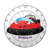 Cute red happy hovercraft cartoon dartbord (Voorkant)