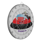 Cute red happy hovercraft cartoon dartbord (Voorkant Links)