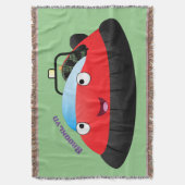 Cute red happy hovercraft cartoon deken (Voorkant Verticaal)