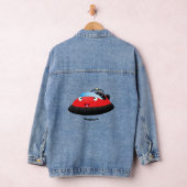 Cute red happy hovercraft cartoon denim jacket (Hangar)