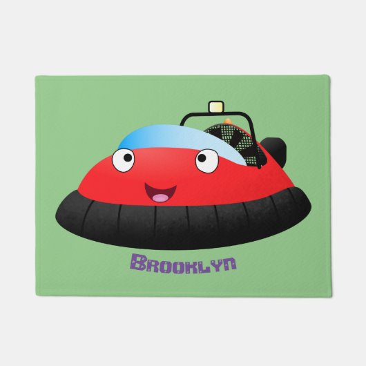 Cute red happy hovercraft cartoon deurmat (Voorkant)