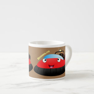 Cute red happy hovercraft cartoon espresso kop