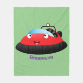Cute red happy hovercraft cartoon fleece deken (Voorkant)