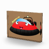 Cute red happy hovercraft cartoon fotoblokken (Rechts)