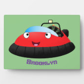 Cute red happy hovercraft cartoon fotoplaat (voorkant)