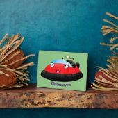 Cute red happy hovercraft cartoon fotoplaat (Zijkant)