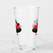 Cute red happy hovercraft cartoon glas (Links)