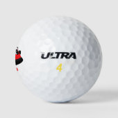 Cute red happy hovercraft cartoon golfballen (Logo)