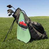 Cute red happy hovercraft cartoon golfhanddoek (Groen)