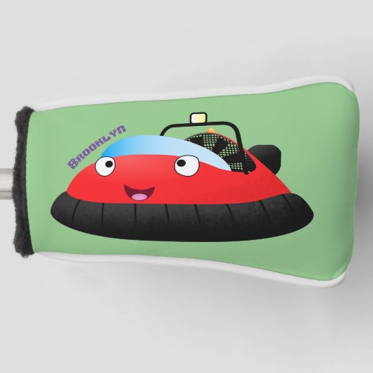 Cute red happy hovercraft cartoon golfheadcover (Voorkant)