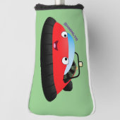 Cute red happy hovercraft cartoon golfheadcover (Draai 90)