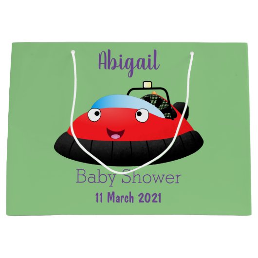 Cute red happy hovercraft cartoon groot cadeauzakje (Voorkant)