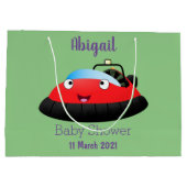 Cute red happy hovercraft cartoon groot cadeauzakje (Achterkant)