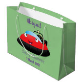 Cute red happy hovercraft cartoon groot cadeauzakje (Achterkant Gekanteld)