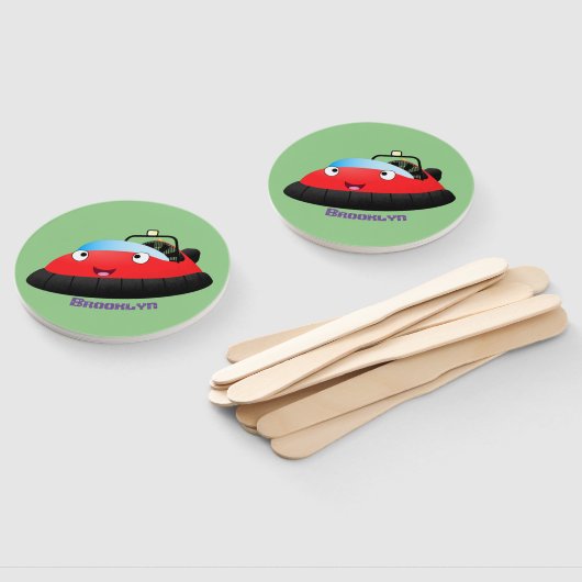 Cute red happy hovercraft cartoon handwaaier (Niet-gemonteerd)