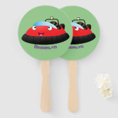 Cute red happy hovercraft cartoon handwaaier (Voorkant en achterkant)