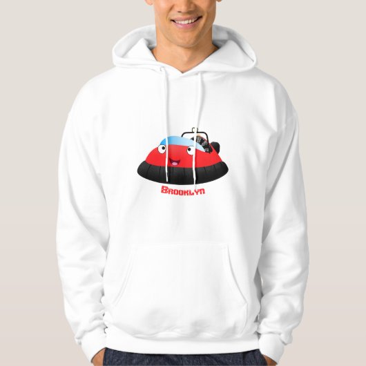 Cute red happy hovercraft cartoon hoodie (Voorkant)
