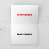 Cute red happy hovercraft cartoon kaart (Binnen)