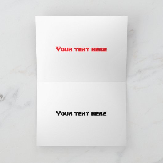 Cute red happy hovercraft cartoon kaart (Binnen)