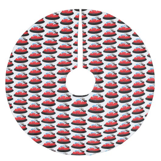 Cute red happy hovercraft cartoon kerstboom rok (Voorkant)