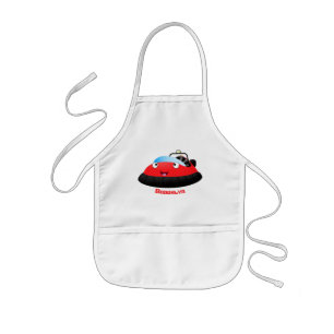 Cute red happy hovercraft cartoon kinder schort