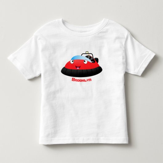 Cute red happy hovercraft cartoon kinder shirts (Voorkant)