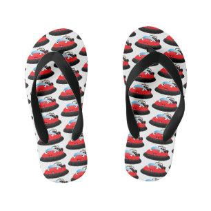 Cute red happy hovercraft cartoon kinder teenslippers