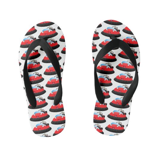 Cute red happy hovercraft cartoon kinder teenslippers (Voetbed)