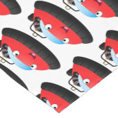 Cute red happy hovercraft cartoon korte tafelloper (Hoek)