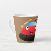 Cute red happy hovercraft cartoon latte mok (Linkerhoek)