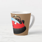 Cute red happy hovercraft cartoon latte mok (Rechterhoek)