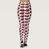 Cute red happy hovercraft cartoon leggings (Achterkant)