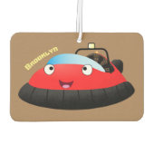 Cute red happy hovercraft cartoon luchtverfrisser (Achterkant)