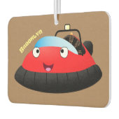 Cute red happy hovercraft cartoon luchtverfrisser (Links)