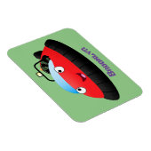 Cute red happy hovercraft cartoon magneet (Rechterzijde)