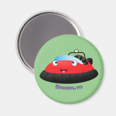 Cute red happy hovercraft cartoon magneet (Voorkant / Achterkant)