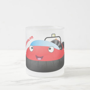 Cute red happy hovercraft cartoon matglas koffiemok