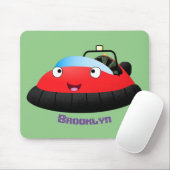 Cute red happy hovercraft cartoon muismat (Met muis)
