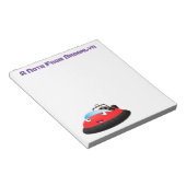 Cute red happy hovercraft cartoon notitieblok (Schuin)